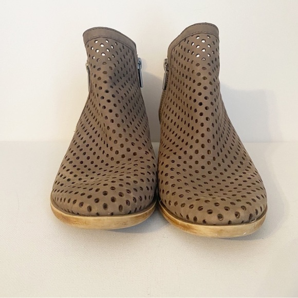 Lucky Brand Basel Suede Double Zip Perforated Ankle Boots - 7.5 - Picture 5 of 13